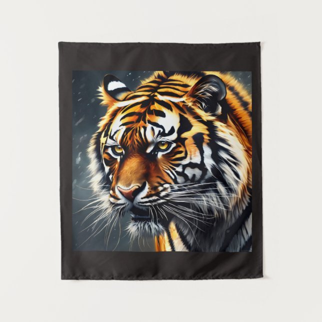 Tapiz Snarling Tiger Wall Hanging Bedroom Décor (Anverso)