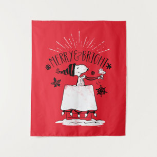 Tapiz Snoopy and Woodstock - Merry & Bright
