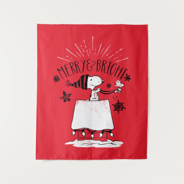 Tapiz Snoopy and Woodstock - Merry & Bright (Anverso)