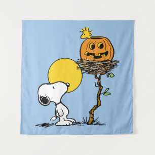 Tapiz Snoopy & Woodstock Nest con Jack O' Lantern