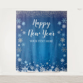 Tapiz Snow Winter Happy New Year Backdrop
