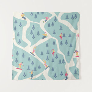 Tapiz Snowboard, resort de invierno, recreación activa.