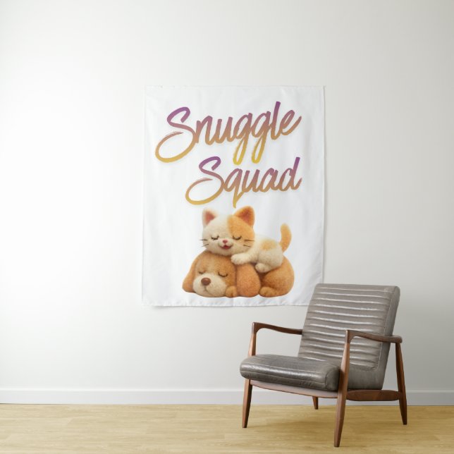 Tapiz Snuggle Squad Wall Tapestry (In situ)