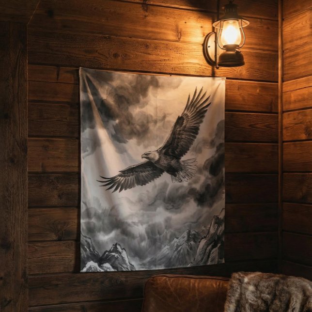 Tapiz Soaring Eagle Mountain Tapestry | Black and White  (Subido por el creador)