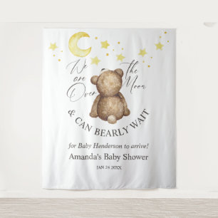 Tapiz Sobre la luna Teddy Bear fondo Baby Shower