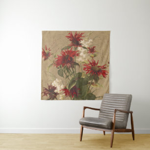 Tapiz Sofisticado rojo y floral burgundy sobre beige
