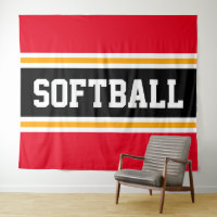 SOFTBALL Rojo Brillante Negro Naranja Rayas de Car