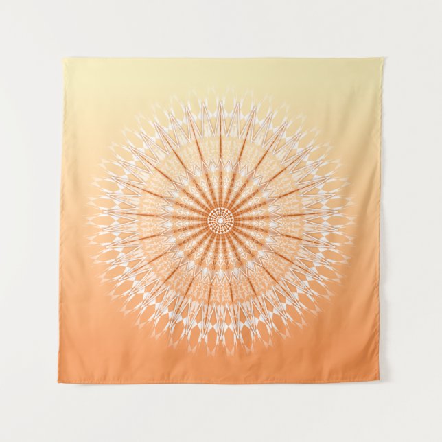 Tapiz Sol amarillo naranja Mandala (Anverso)