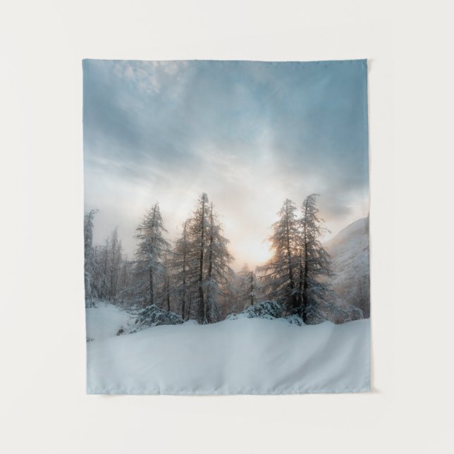 Tapiz Sol detrás de abetos (Anverso)