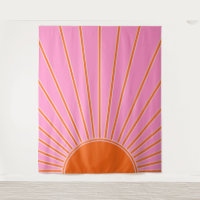 Sol Sunrise Rosa Y Naranja Vintage Boho Sunshine