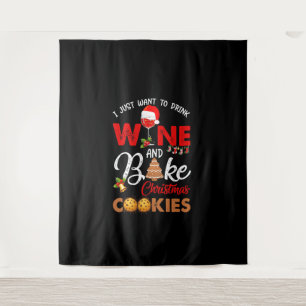 Tapiz Solo quiero beber vino   galletitas de navidad de 