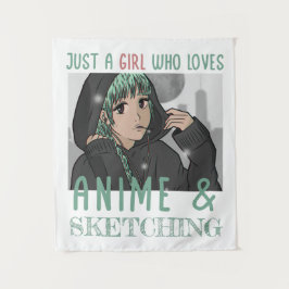 Tapiz Sólo un chica que ama a Anime y Skettering