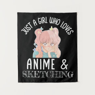 Tapiz Sólo un chica que ama a Anime y Skettering