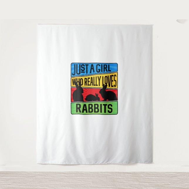 Tapiz Solo un Chica que ama a los conejos (Anverso)