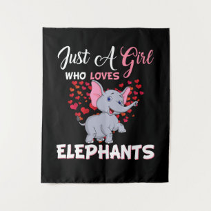 Tapiz Solo un Chica que ama los regalos de los elefantes