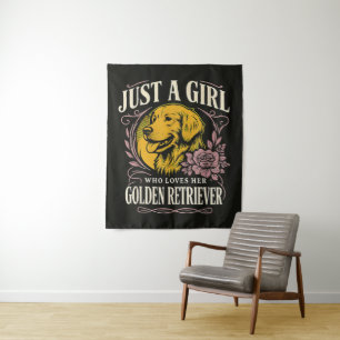 Tapiz Sólo una chica que ama a su Golden Retriever