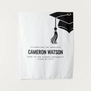 Tapiz Sombrero y borla de graduación minimalista moderna