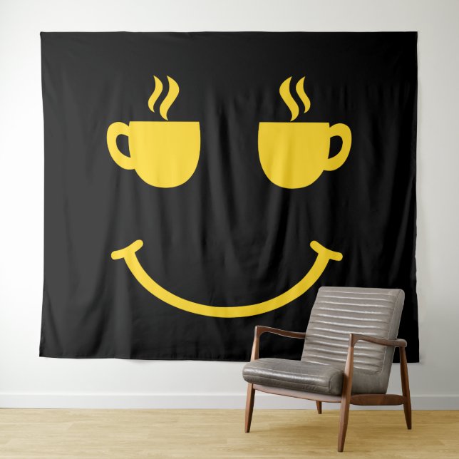 Tapiz Sonrisa de Taza de Café (In situ (horizontal))