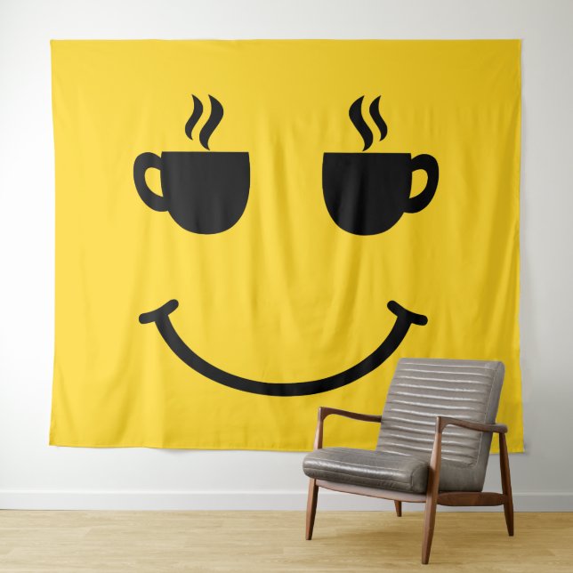 Tapiz Sonrisa de Taza de Café (In situ (horizontal))
