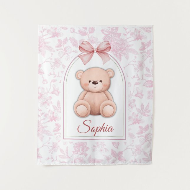 Tapiz Sophia | Diseño de guardería de osito de peluche r (Anverso)