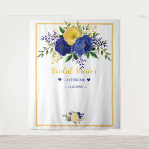 Tapiz Sótano acuático de la Marina Yellowish Gold Floral