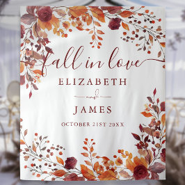 Tapiz Sótano de la cabina de fotos floral de otoño rústi