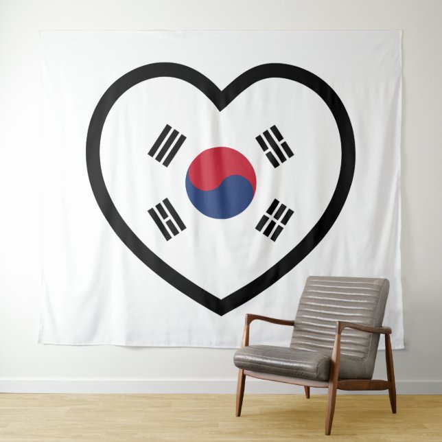 Tapiz South Korea Flag Heart (In situ (horizontal))