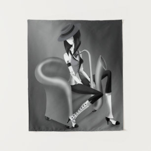 Tapiz Speakeasy - Monocromo gris