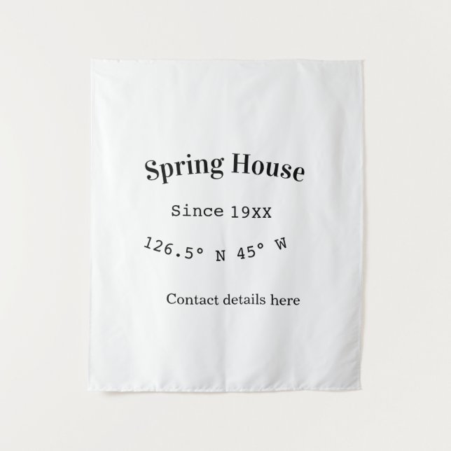 Tapiz Spring house ets. Date year custom coordinates add (Anverso)