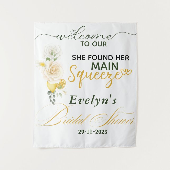 Tapiz Squeeze Principal Lemons Rosa Bridal Shower Backup (Anverso)