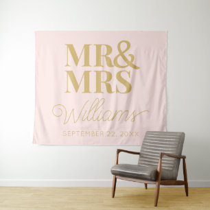 Tapiz Sr. Mrs. Boda Bridal Shower Modern Backdrop