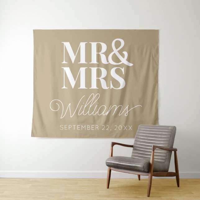 Tapiz Sr. Mrs. Boda Bridal Shower Modern Backdrop (In situ (horizontal))