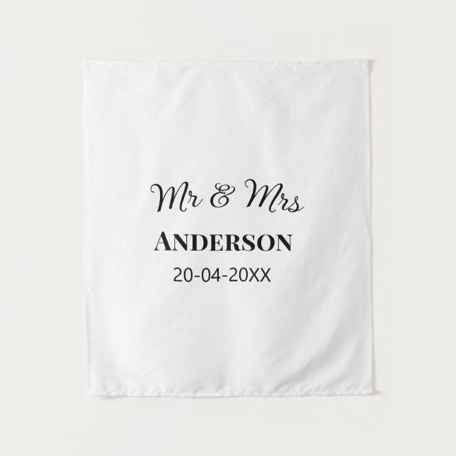 Tapiz Sr & Sra agregar apellido año fecha favor de boda  (Anverso)