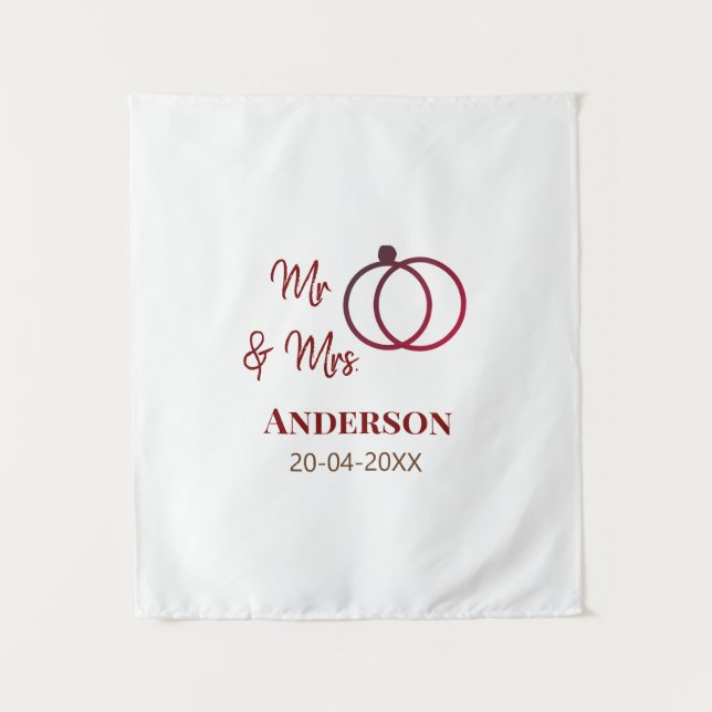 Tapiz Sr & Sra agregar apellido fecha año favor de boda  (Anverso)