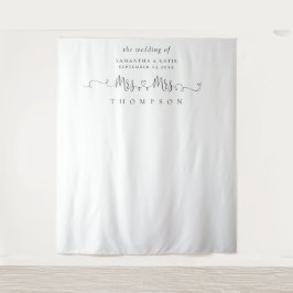 Tapiz Sra. Name Rings Boda Lesbiana Foto de fondo