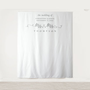 Tapiz Sra. Name Rings Boda Lesbiana Foto de fondo