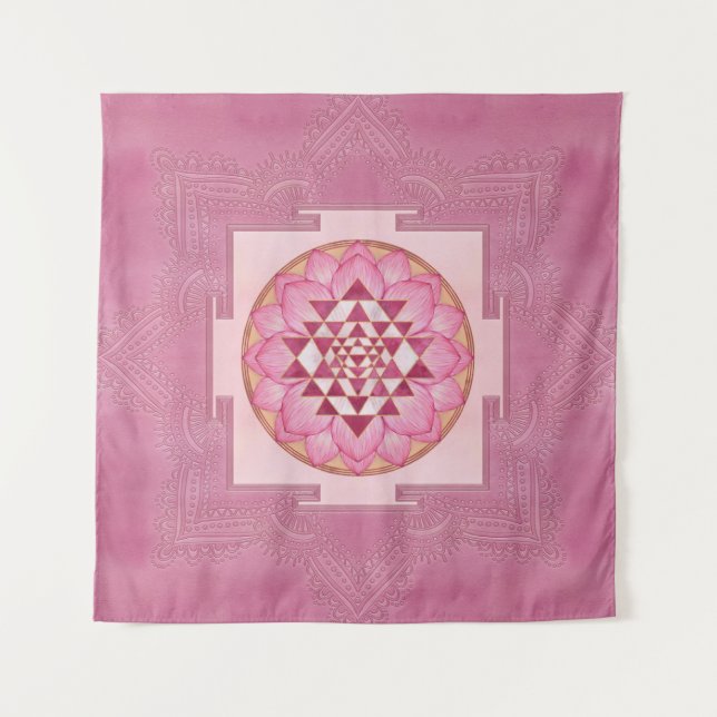 Tapiz Sri Yantra  / Sri Chakra in lotus (Anverso)