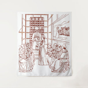 Tapiz St Catherine disputando con académicos por Masolin