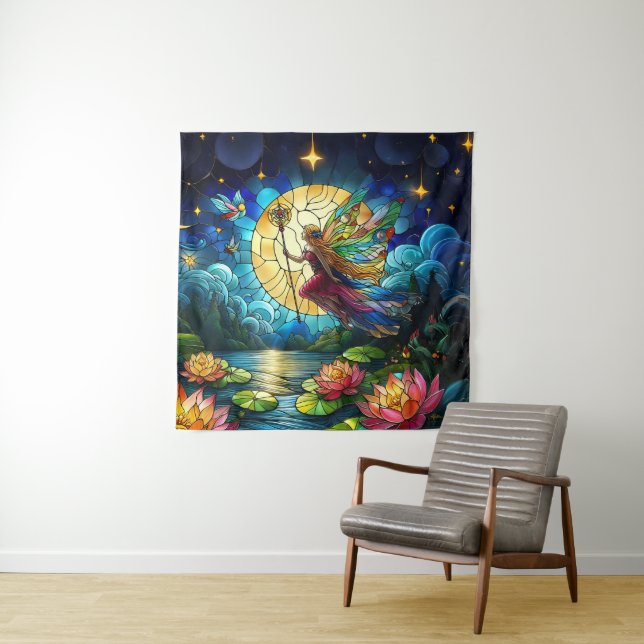 Tapiz Stained Glass Moonlight Flight Fairy  (In situ)