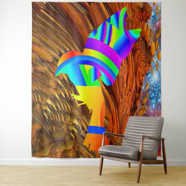 Tapiz Star Bird Tapestry (In situ)