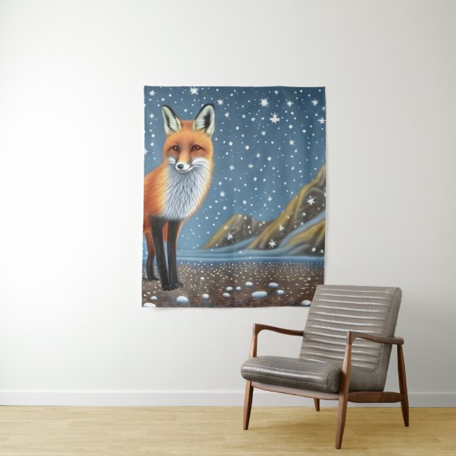 Tapiz Starry Starry Night Storybook Fox (In situ)