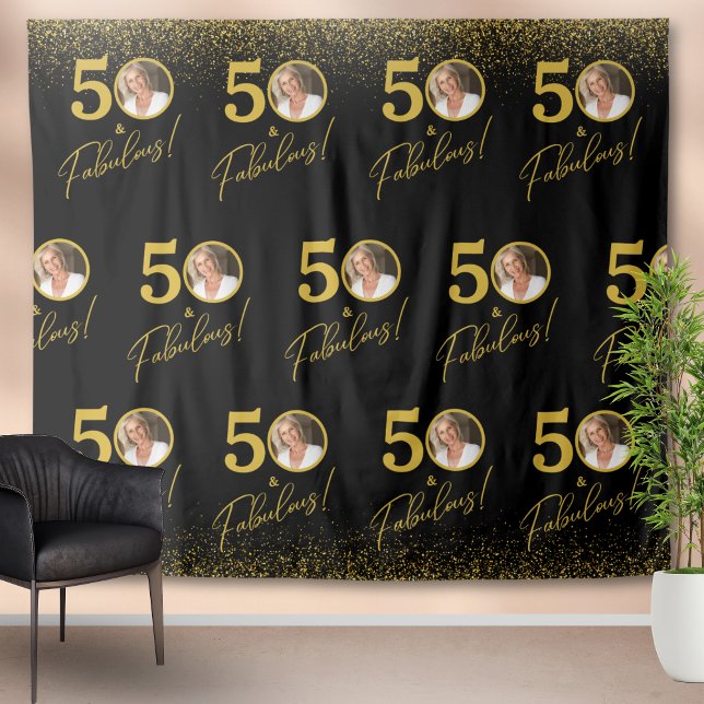 Tapiz Step and Repeat Fabulous Birthday Photo Backdrop  (Subido por el creador)