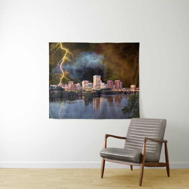 Tapiz Stormy Richmond Skyline (In situ (horizontal))