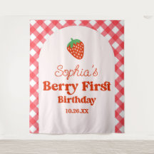 Strawberry Red Pink Berry Primer Fiesta de cumplea