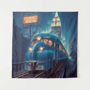 Tapiz Streamline Moderne   Vintage New York Express