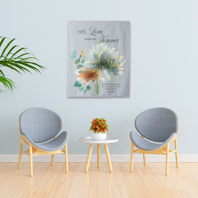 Tapiz Su amor perdura por siempre la escritura gris (Subido por el creador)