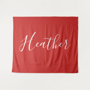 Tapiz Su guión blanco Personalizado en rojo