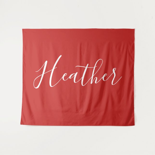 Tapiz Su guión blanco Personalizado en rojo (Anverso (horizontal))