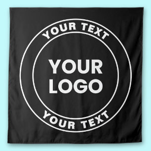 Tapiz Su logotipo cargado + texto circular en negrita