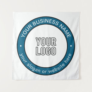 Tapiz Su logotipo o diseño y texto circular personalizab